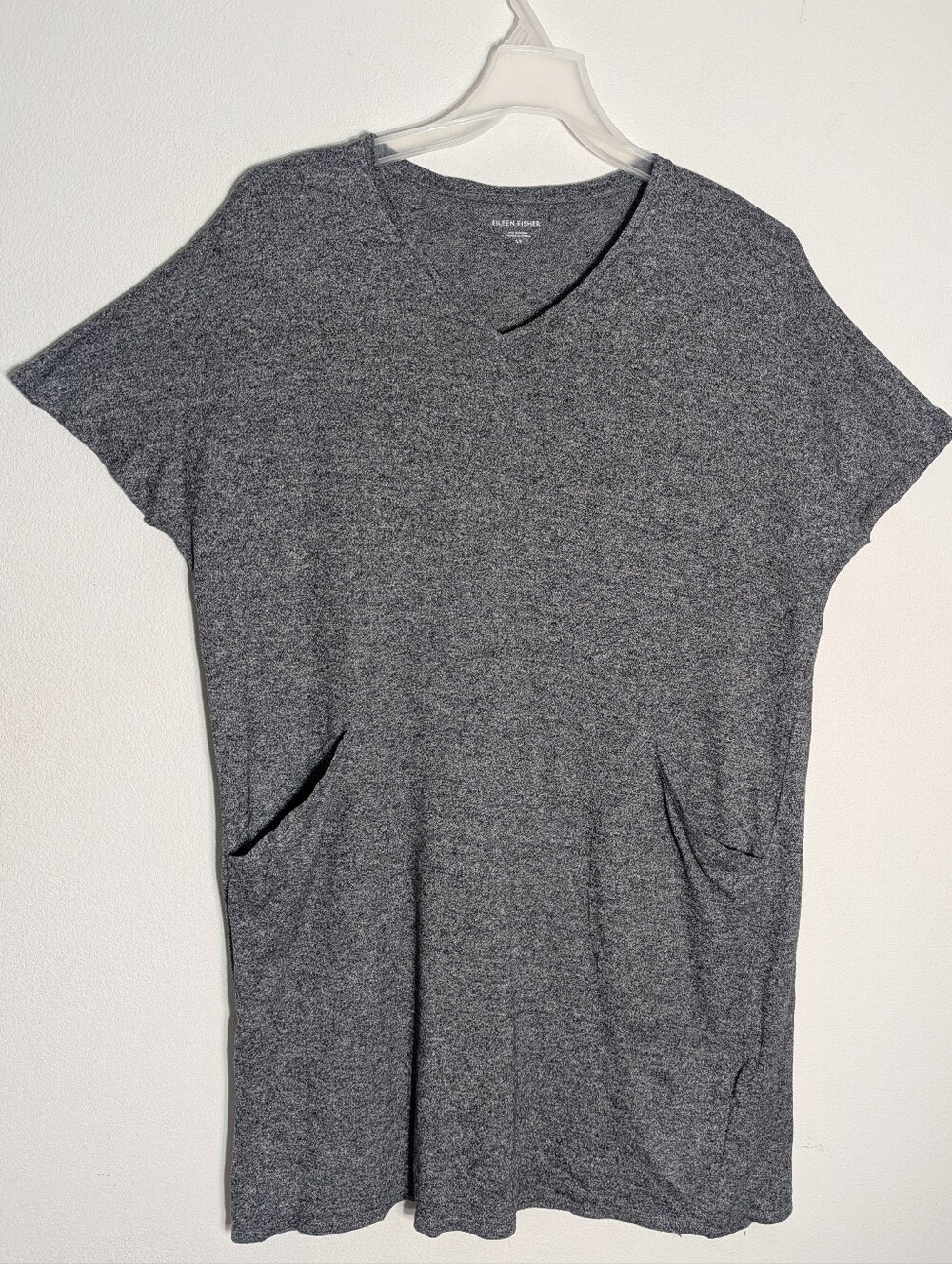Eileen Fisher Womens Dress Organic Cotton Hemp Quiet Luxury Old Money Grey Small